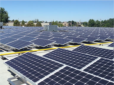 image of solar panels on top of data centre